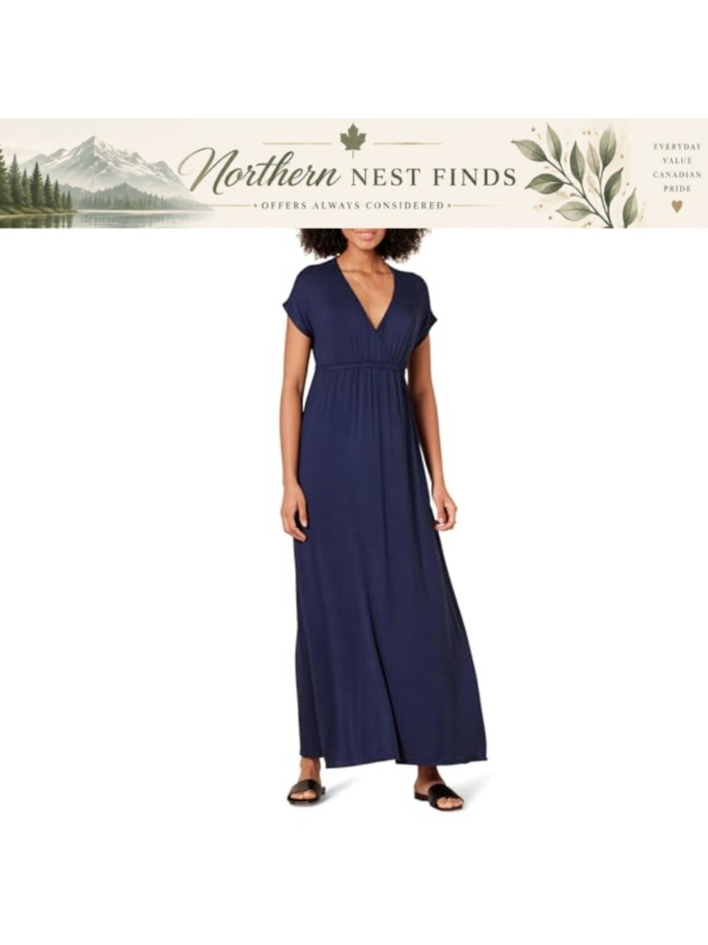 Women's Plus Surplice Maxi Dress Rayon Stretch Jersey Fit & Flare